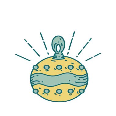 Geleneksel dövme stili bir Noel süslemesinin basit bir döngü canlandırması