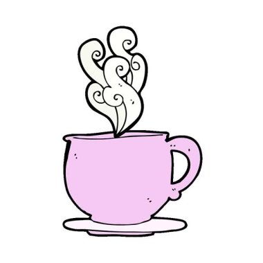 Şeker küplü basit bir çizgi film fincanı.