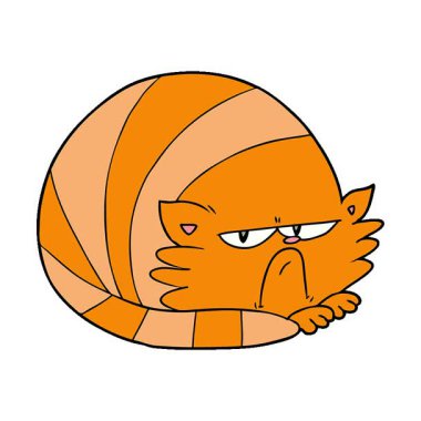 Basit bir çizgi film animasyonu huysuz kedi.