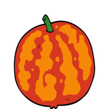 Basit bir çizgi film kavunu.