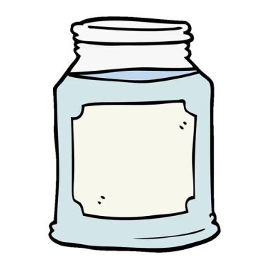 Kavanozda basit bir çizgi film karalama mumu.