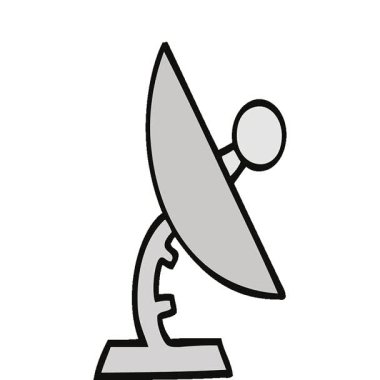 Basit bir döngü animasyonu. Uydu anteninin sevimli bir çizgi filmi.