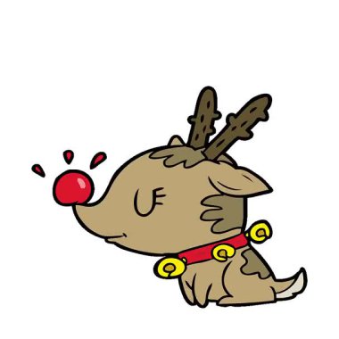 Basit bir çizgi film animasyonu Noel geyiği.