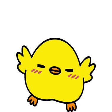 Yavru bir kuşun basit bir çizgi filmi.