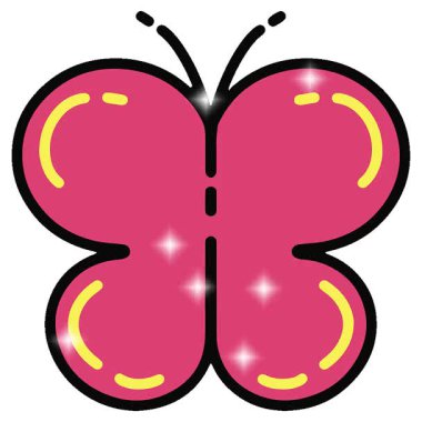 Basit bir döngü animasyonu basit sevimli bir kelebek