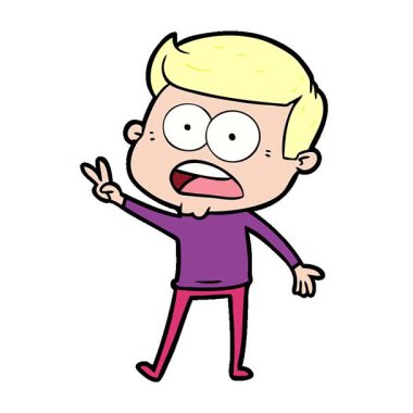 Basit bir döngü çizgi filmi şok edici bir adam