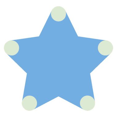 Basit bir döngü hareketli yıldız dekoratif ögesi