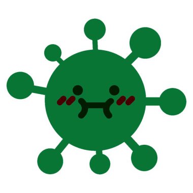 Basit bir döngü animasyonu sevimli, belirsiz bir virüs.