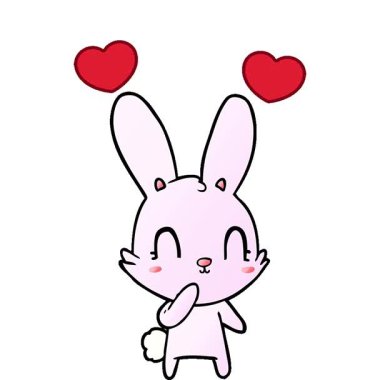 Basit bir döngülü sevimli çizgi film tavşanı