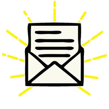 Basit bir döngü, sevimli bir mektup ve zarf çizgi filmi.