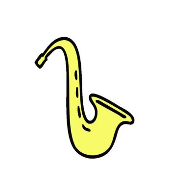 Basit bir döngü animasyonu, tatlı bir müzik saksafonu karikatürü.