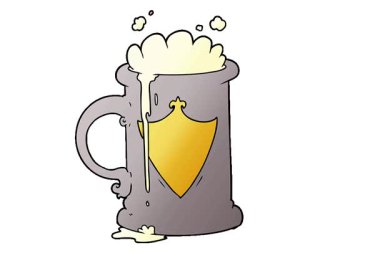 Basit bir çizgi film animasyon köpüklü bira.