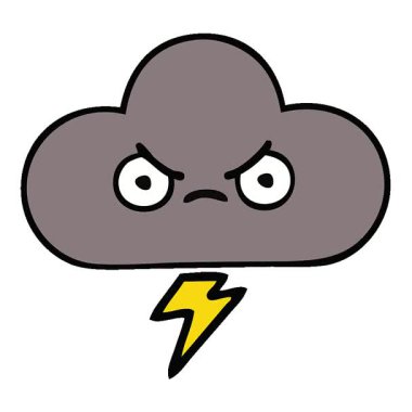 Basit bir fırtına bulutunun basit bir çizgi filmi.