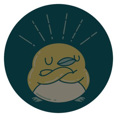 Katlanmış kanatlı bir dövme stili Robin 'in basit bir döngü canlandırma simgesi