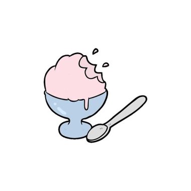 Basit bir çizgi film animasyonu dondurmalı tatlı kasede