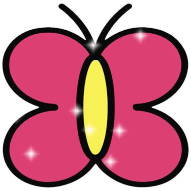 Basit bir döngü animasyonu basit sevimli bir kelebek