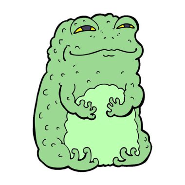 Basit bir kendini beğenmiş çizgi film karakurbağası.