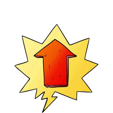 Basit bir döngülü çizgi film okla konuşma baloncuğu düzgünce gradyan biçimini gösteriyor