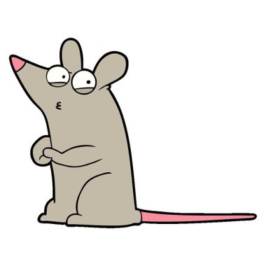 Basit bir döngülü çizgi film şüpheli fare