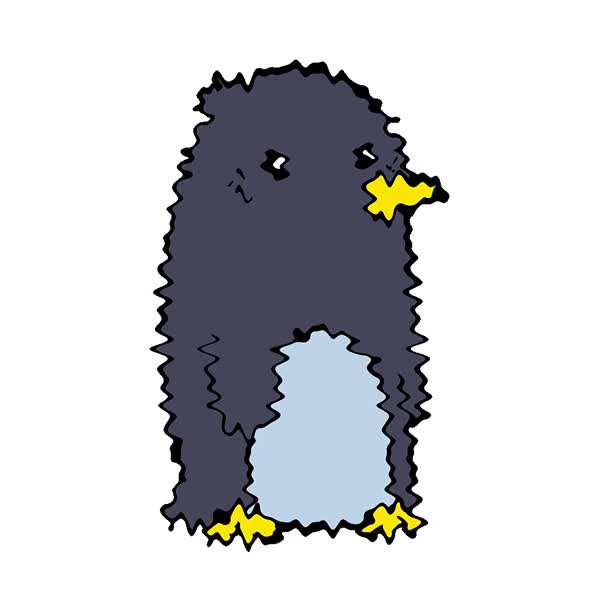 Simple Pingüino Dibujos Animados Bucle — Vídeo de stock
