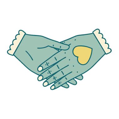 Basit bir döngü animasyon ikonik dövme görüntüsü bir çift elin