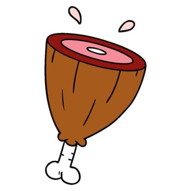 Basit bir döngü çizilmiş el çizimi jambon karalaması.