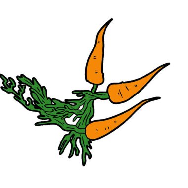 Basit bir çizgi film havuçları.