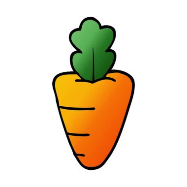 Basit bir çizgi film çizimi sağlıklı havuç.