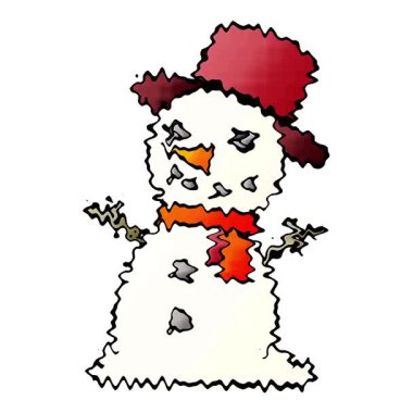 Basit bir çizgi film çizgi filmi kardan adam.