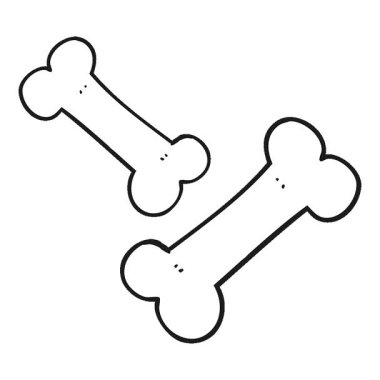 Basit bir döngü animasyonu. El yazısıyla çizilmiş siyah beyaz bir çizgi film. Eski kemikler.