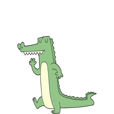 Basit bir döngülü çizgi film timsahı.