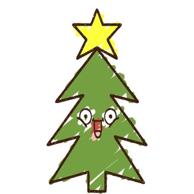 Basit bir döngü animasyon Noel ağacı tebeşiri çizimi