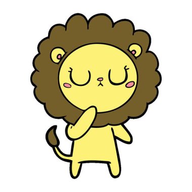 Basit bir çizgi film aslanı.