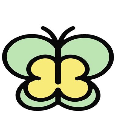 Basit bir döngü animasyonu basit sevimli bir kelebek