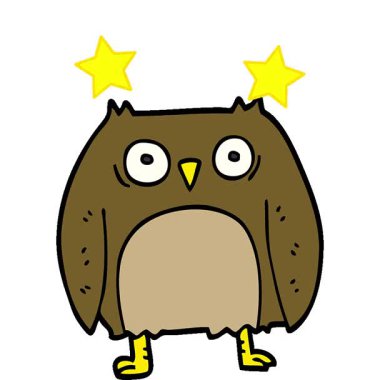 Basit bir döngülü komik çizgi film karalama baykuşu.