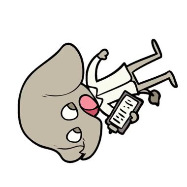 Basit bir çizgi film fili animasyonu.