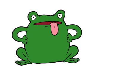 Basit bir çizgi film karakurbağası.