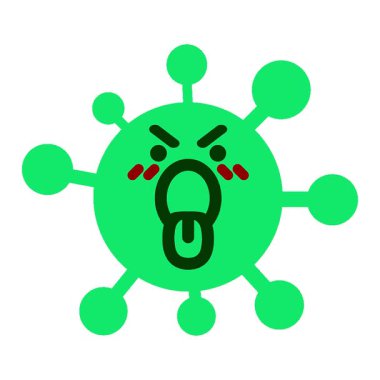 Basit bir döngü animasyonu kızgın, tiksinmiş bir virüs.