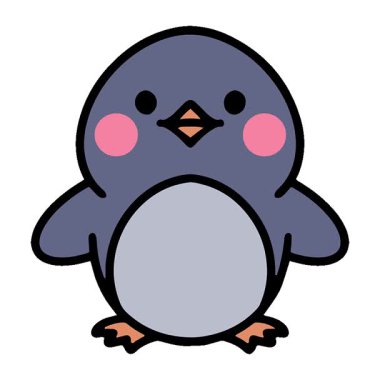 Basit bir döngülü sevimli çizgi film pengueni.