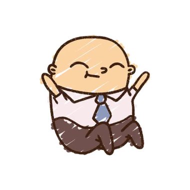 Basit bir döngülü Kel Patron Tebeşiri Çizimi