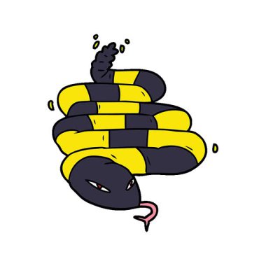 Basit bir döngülü çizgi film zehirli yılan.