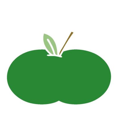 Basit bir canlandırma düz renkli sulu bir elmanın retro karikatürü.