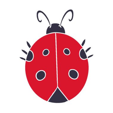 Basit bir döngü canlandırmalı düz renk çizgi film uğur böceği