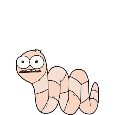 Basit bir çizgi film karakteri sinir solucanı.