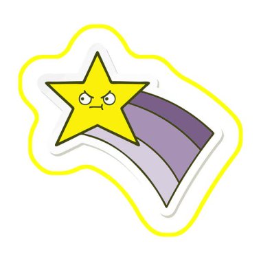 Gökkuşağı yıldızı vuran sevimli bir çizgi film karakterinin basit bir döngü animasyon çıkartması