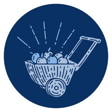 Dövme stili elma vagonunun basit bir döngü simgesi