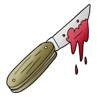 Basit bir çizgi film kanlı bıçağı.