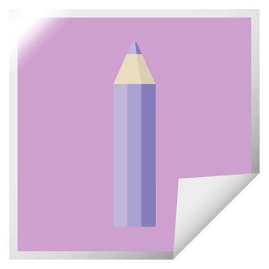 Basit bir döngü canlandırmalı mor renkli kalem grafik vektör illüstrasyon kare etiketi