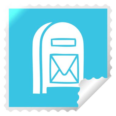 Basit bir döngü animasyon kare soyulmuş bir posta kutusunun çıkartma karikatürü