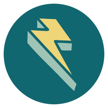 Basit bir döngü animasyon simgesel dövme tipi şimşek görüntüsü